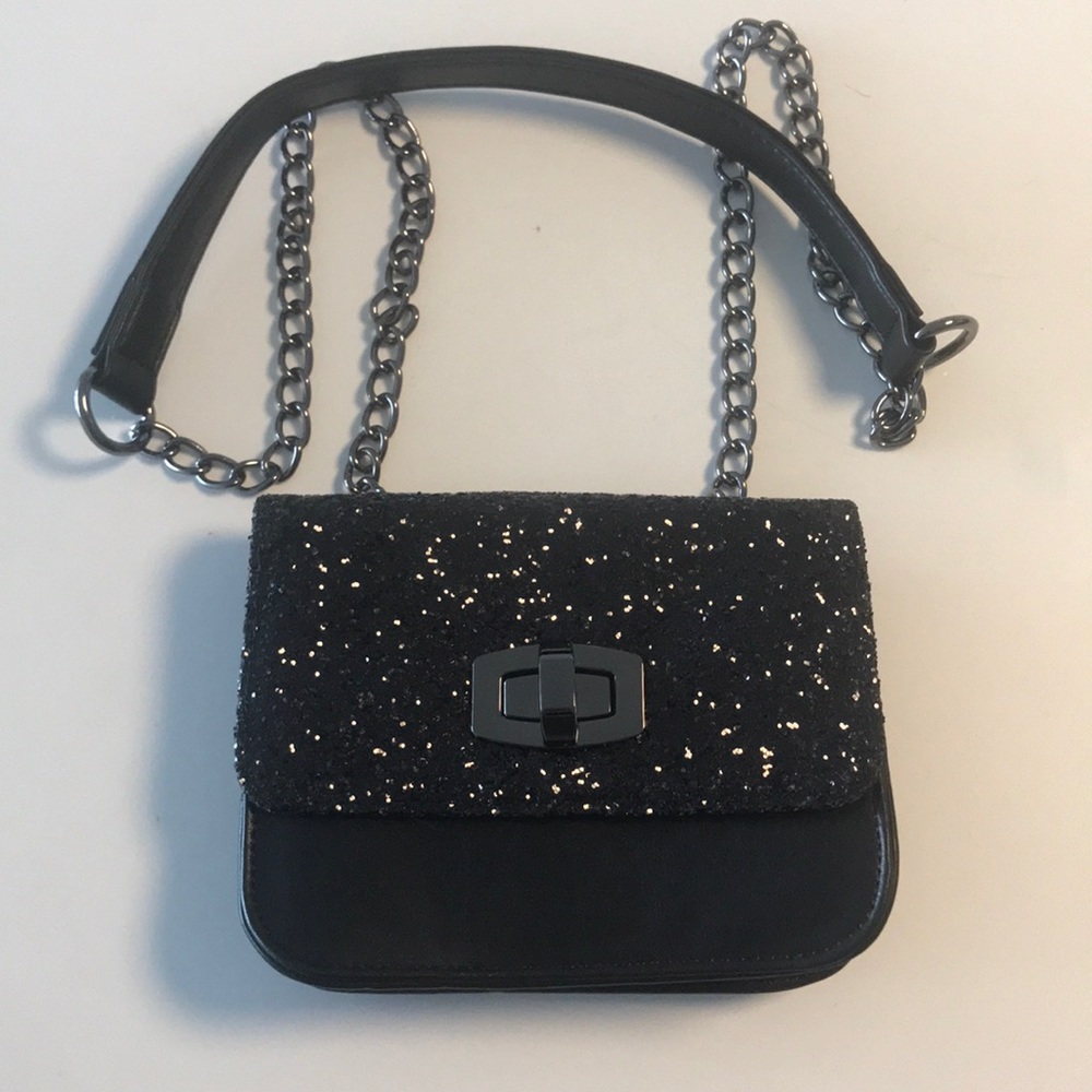 Express Glitter Purse with Shoulder Strap